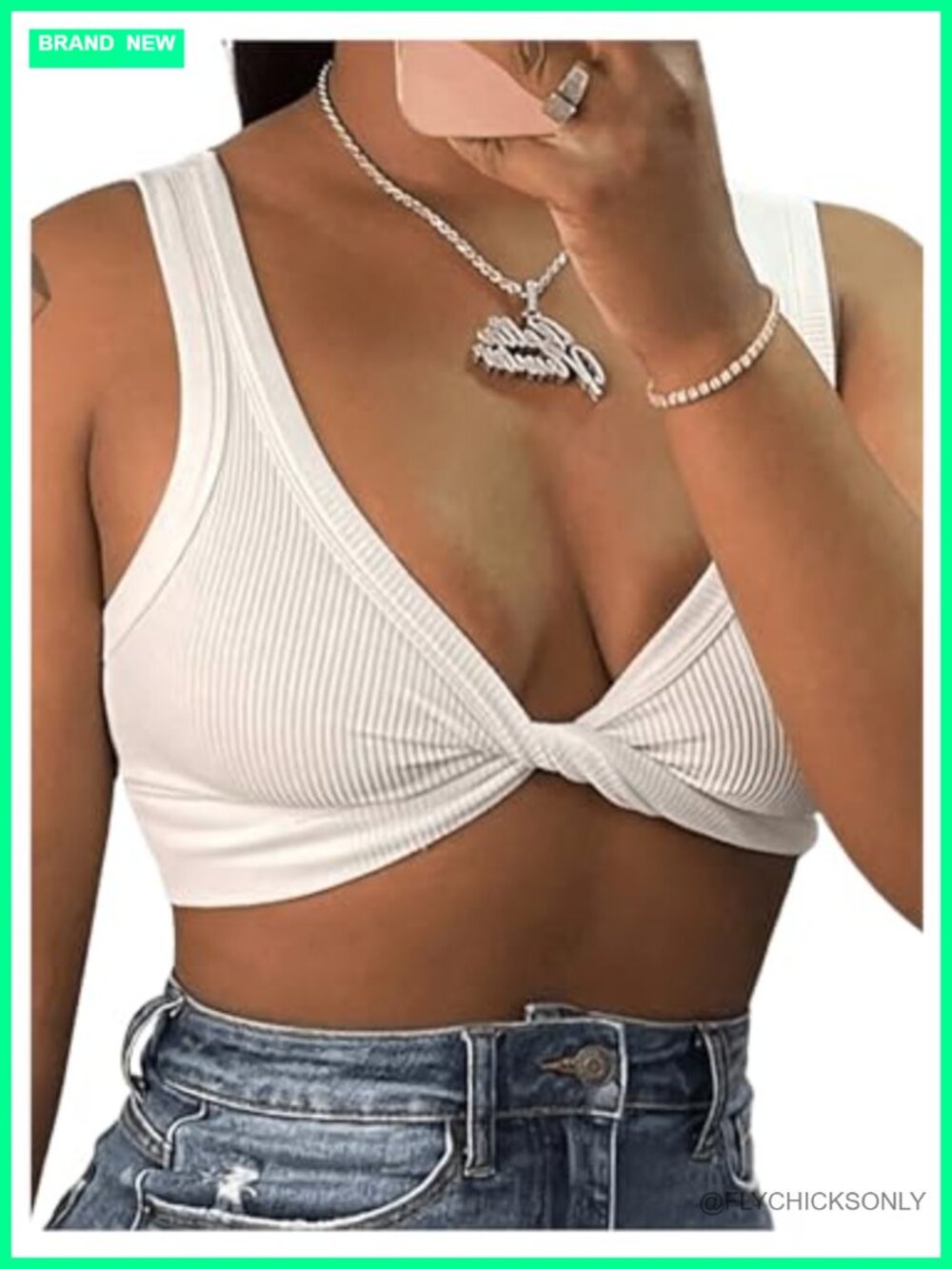 MakeMeChic Women's Twist Front Crop Tank Top Sleeveless Ribbed